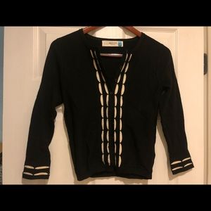 ANTHROPOLOGIE Sparrow cotton-blend black cardigan